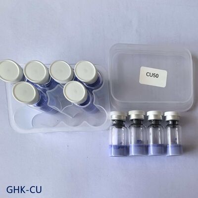 Hochreines GHK-Cu-Peptidpulver für Hautpflegeforschung. Kupfer-Tripeptid-1-Rohstoff. Stabile blaue Peptidverbindung. ≥99% Reinheit.